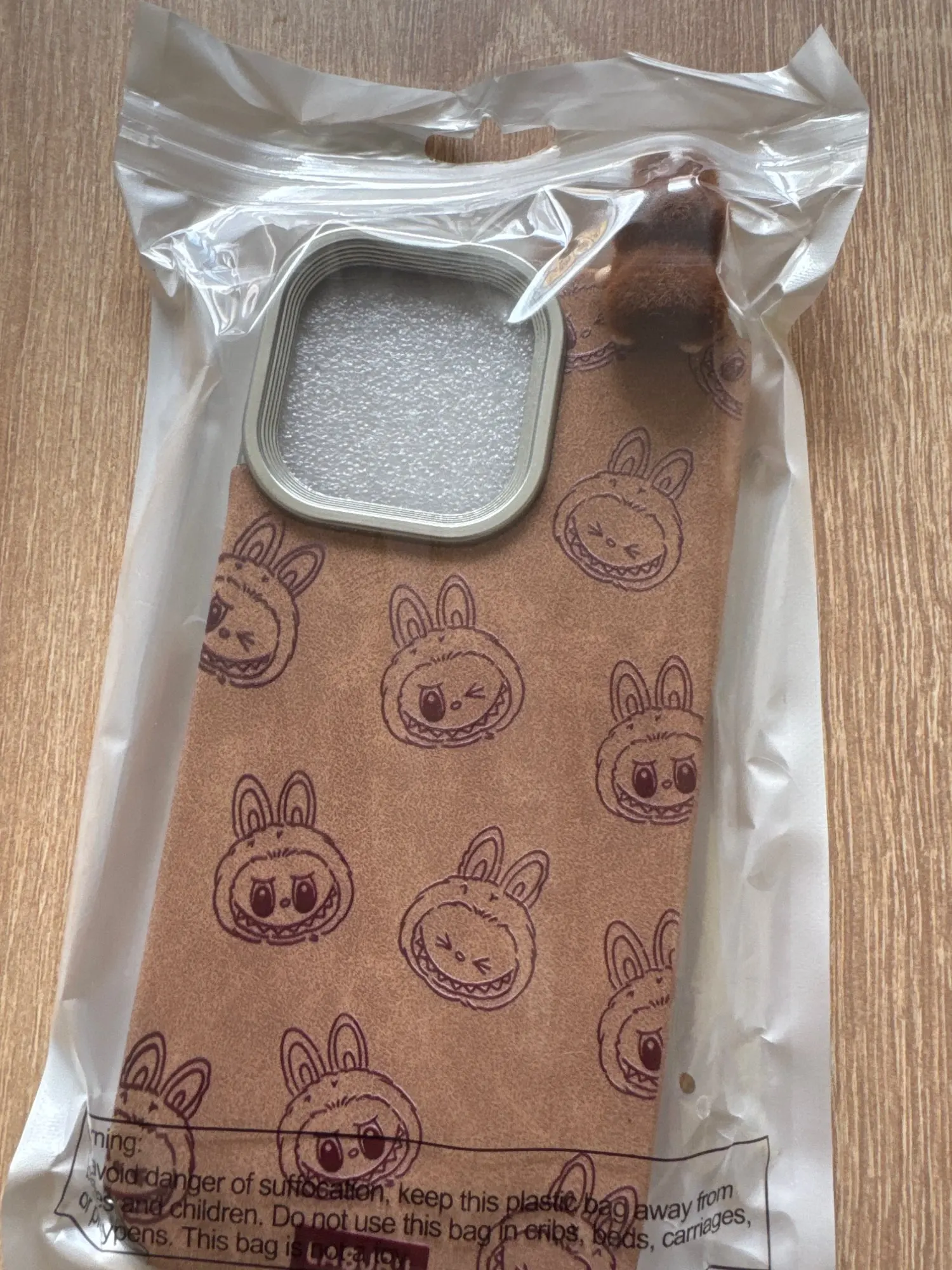 Silicone Suede Labubu Phone Case For Iphone 11 12 13 14 15 16pro Max Plus 16pro 15pro Diy Soft Brown Cover Coque Fall Prevention photo review