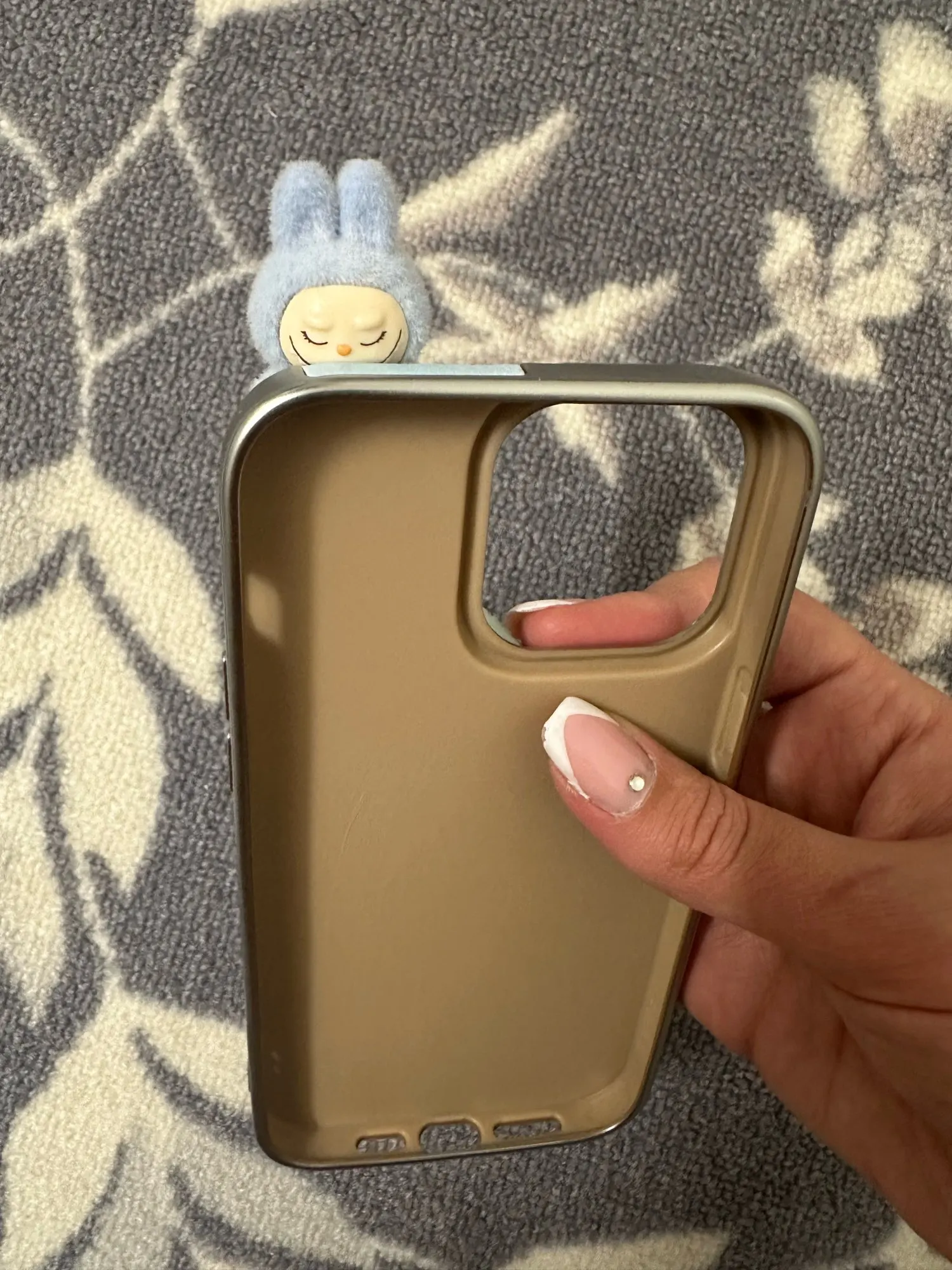 Silicone Suede Labubu Phone Case For Iphone 11 12 13 14 15 16pro Max Plus 16pro 15pro Diy Soft Brown Cover Coque Fall Prevention photo review