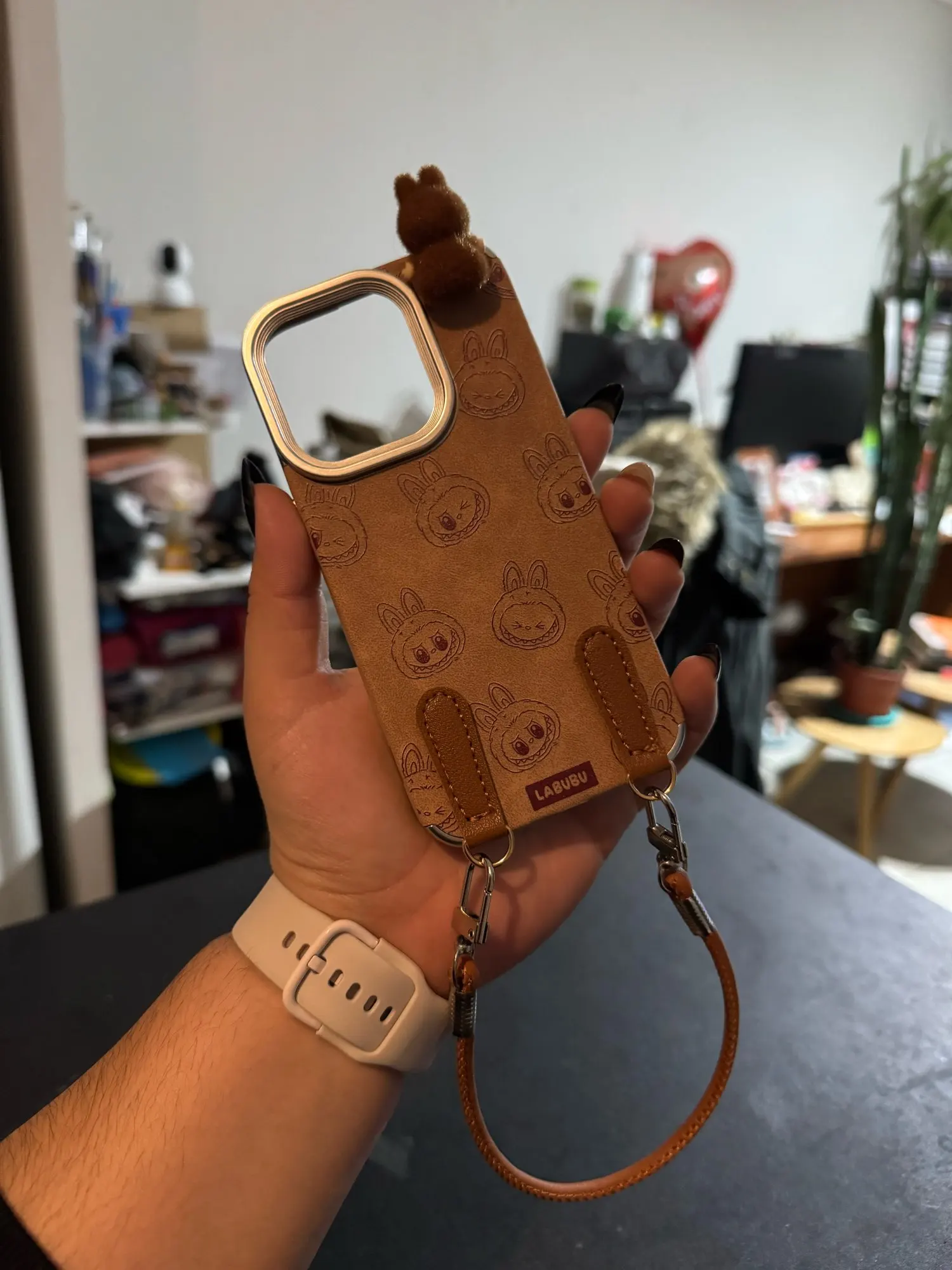 Silicone Suede Labubu Phone Case For Iphone 11 12 13 14 15 16pro Max Plus 16pro 15pro Diy Soft Brown Cover Coque Fall Prevention photo review