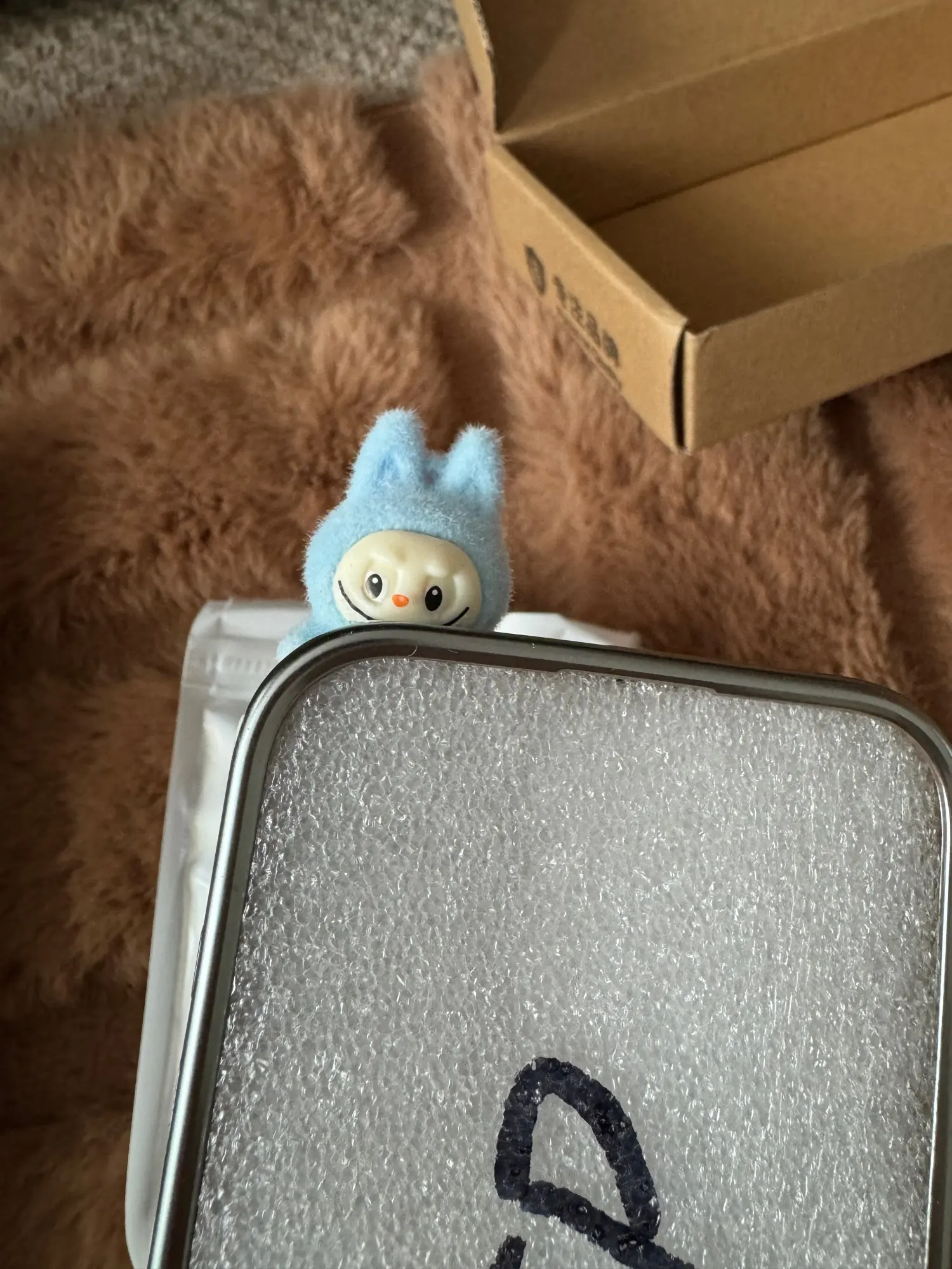 Silicone Suede Labubu Phone Case For Iphone 11 12 13 14 15 16pro Max Plus 16pro 15pro Diy Soft Brown Cover Coque Fall Prevention photo review