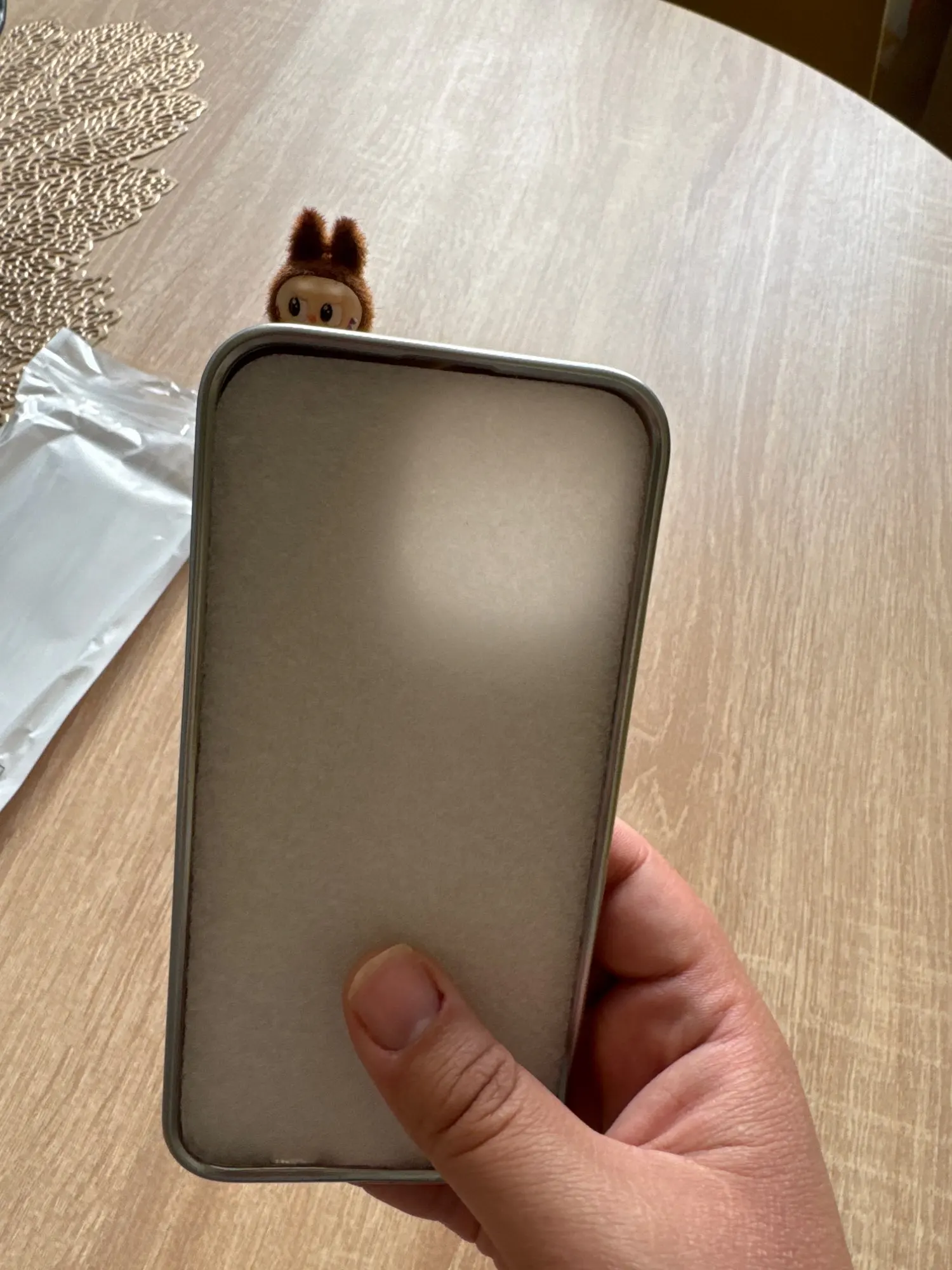 Silicone Suede Labubu Phone Case For Iphone 11 12 13 14 15 16pro Max Plus 16pro 15pro Diy Soft Brown Cover Coque Fall Prevention photo review