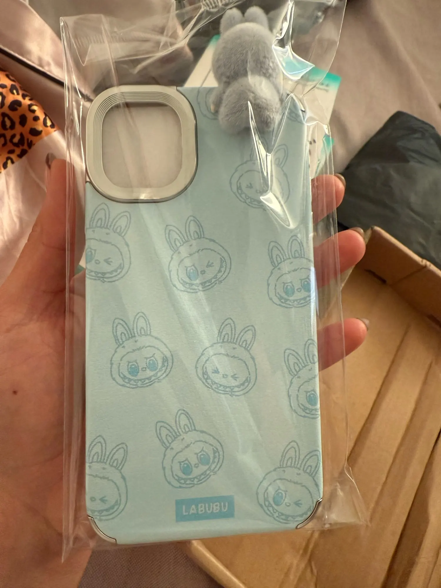 Silicone Suede Labubu Phone Case For Iphone 11 12 13 14 15 16pro Max Plus 16pro 15pro Diy Soft Brown Cover Coque Fall Prevention photo review