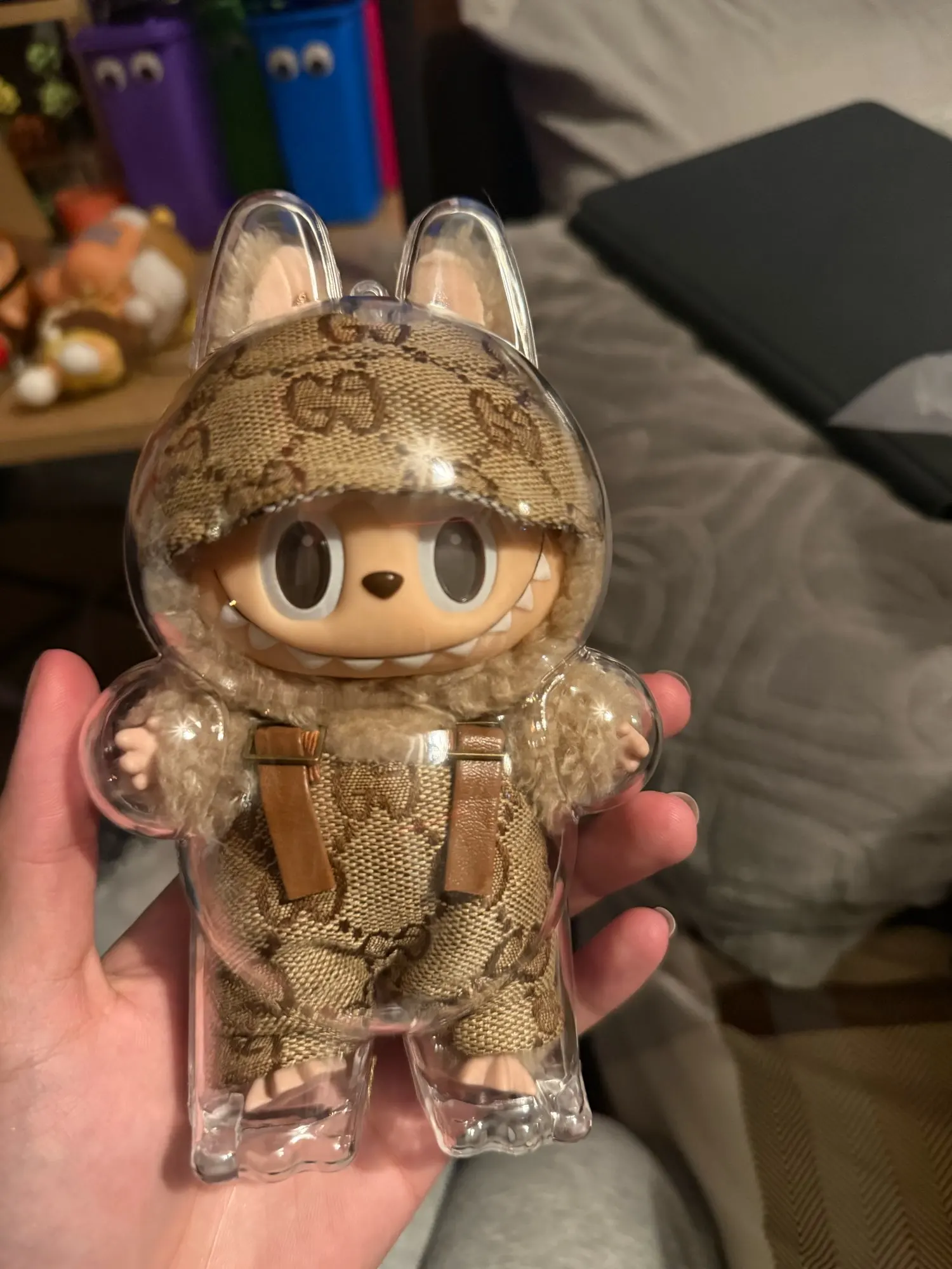 Protective Acrylic Case For Labubu V1/v2/v3  Transparent Portable Organizer Box Mystery Box Storage Case Display Bag photo review