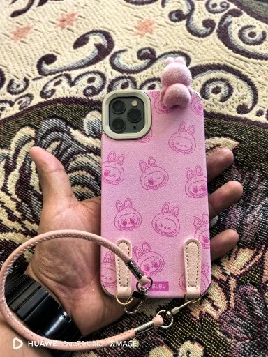 Silicone Suede Labubu Phone Case For Iphone 11 12 13 14 15 16pro Max Plus 16pro 15pro Diy Soft Brown Cover Coque Fall Prevention photo review