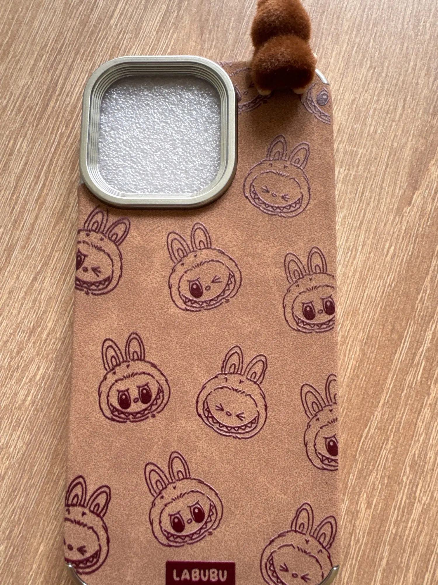 Silicone Suede Labubu Phone Case For Iphone 11 12 13 14 15 16pro Max Plus 16pro 15pro Diy Soft Brown Cover Coque Fall Prevention photo review