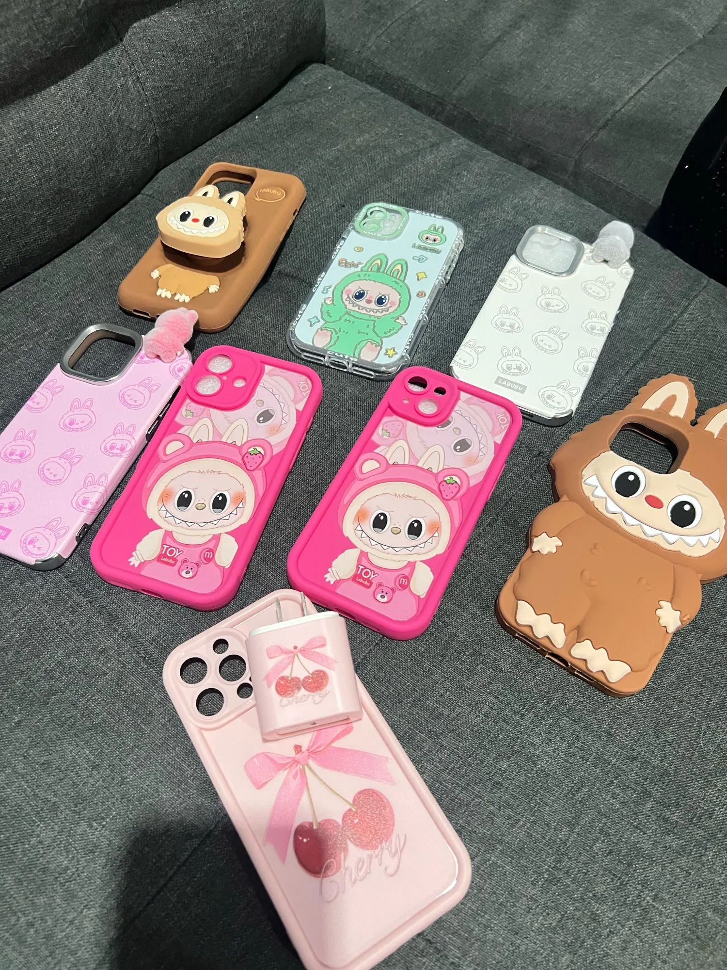 Silicone Suede Labubu Phone Case For Iphone 11 12 13 14 15 16pro Max Plus 16pro 15pro Diy Soft Brown Cover Coque Fall Prevention photo review