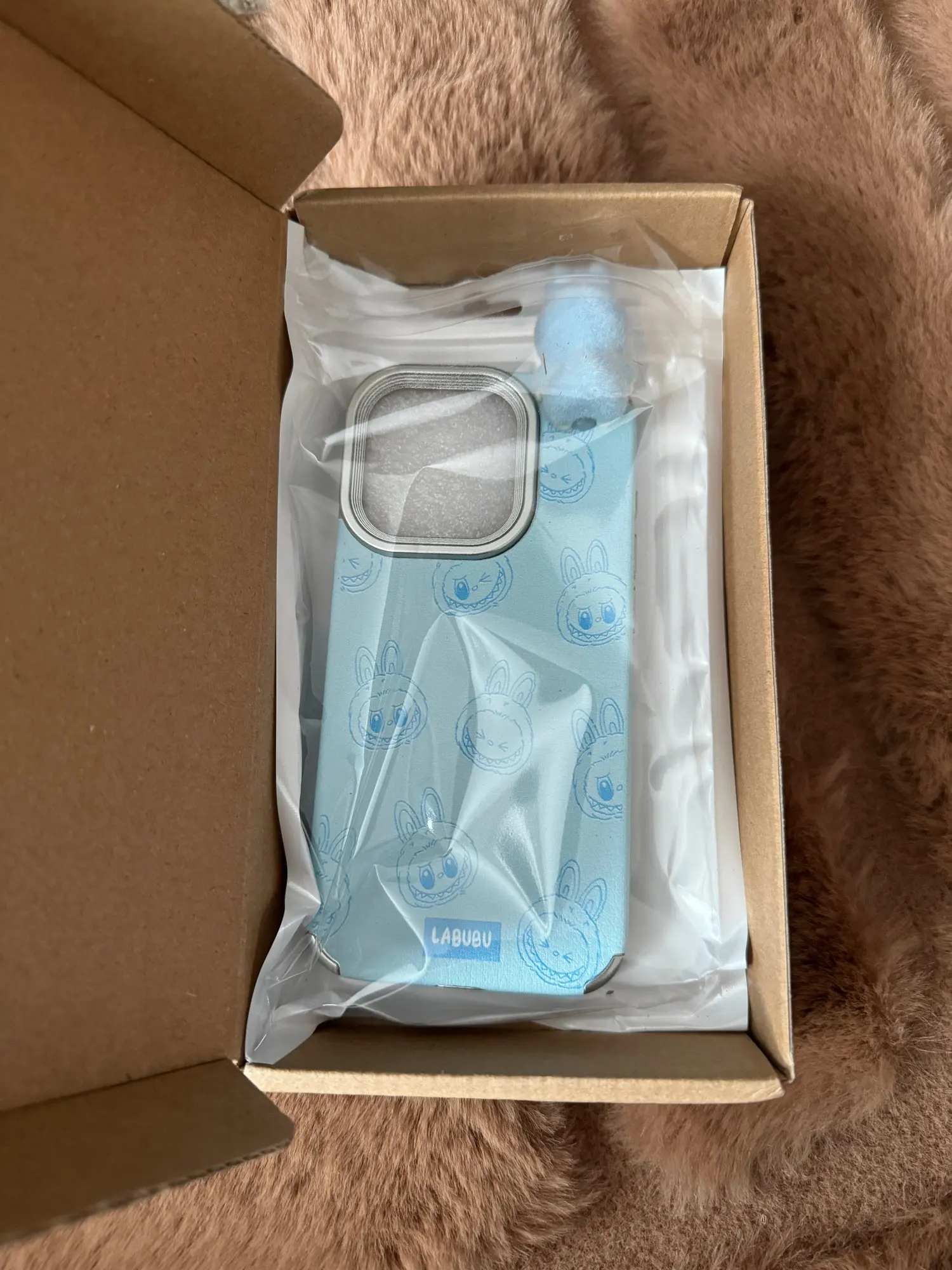 Silicone Suede Labubu Phone Case For Iphone 11 12 13 14 15 16pro Max Plus 16pro 15pro Diy Soft Brown Cover Coque Fall Prevention photo review