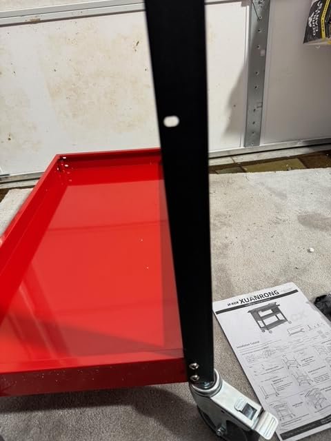 3 Tier Rolling Tool Cart on Wheels. 660LBS Load Capacity Heavy Duty Utility Tool Cart with Pegboard for Repair Shop. Garage. Warehouse. Workshop photo review