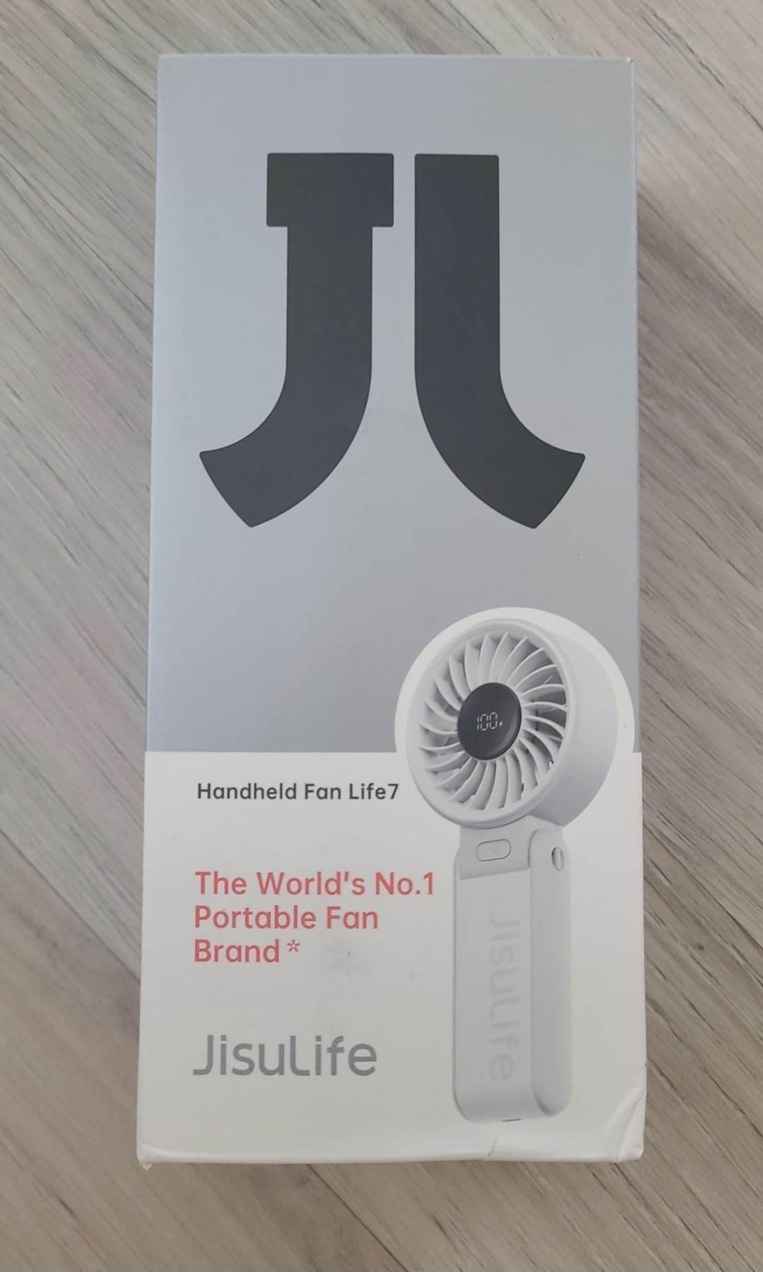 JISULIFE Handheld Fan Life7 – Ultimate Flexibility: High-Power Motor. LED Display. 19.5 Hrs Cooling. 5000mAh Rechargeable. 5-Speed. Foldable Design. 3-IN-1 Portable Fan for Travel Cruise Beach(Grey) photo review