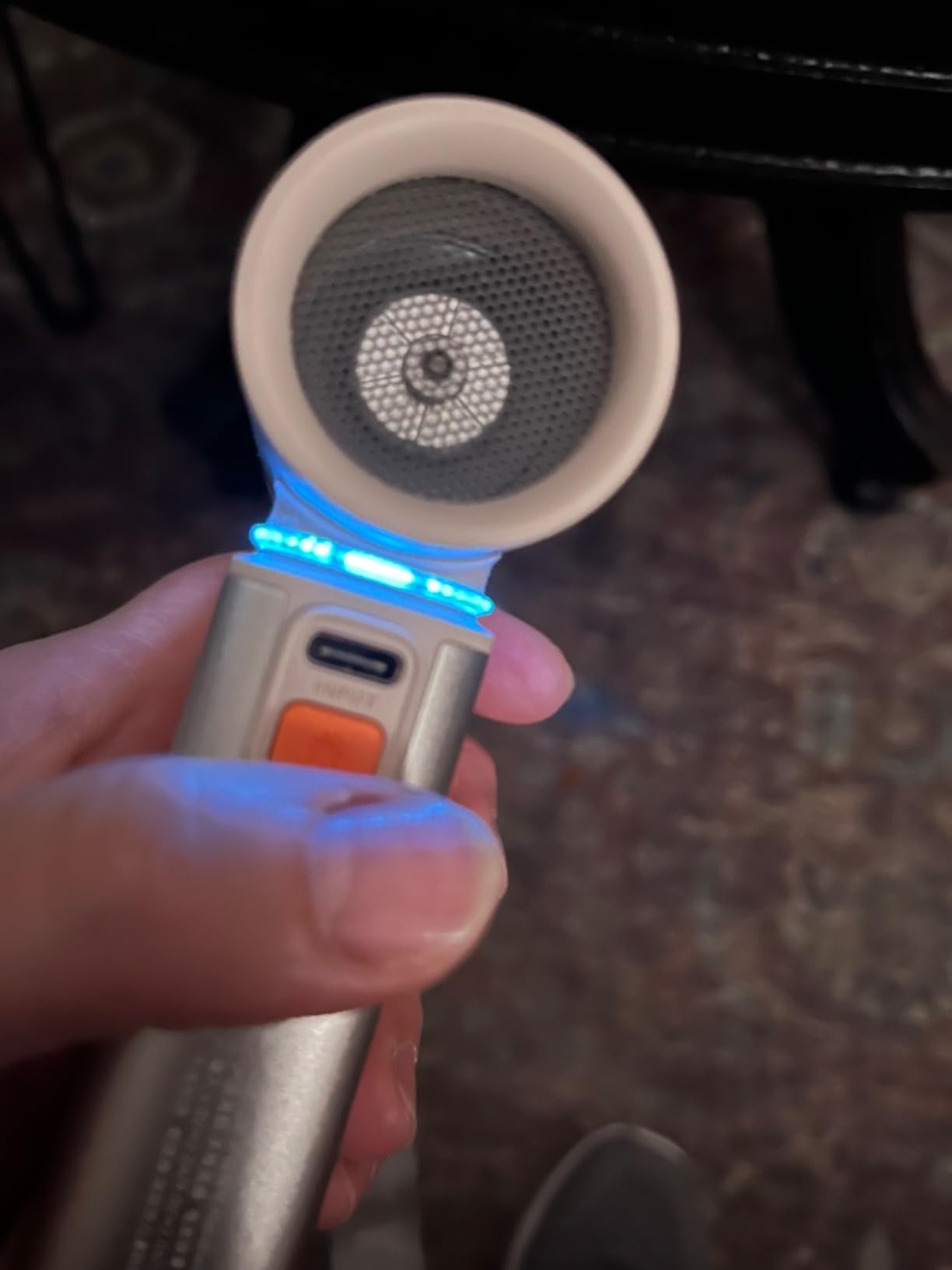 JISULIFE Portable Handheld Turbo Fan. 100 Speeds Adjustable Mini Personal Fan. 9000mAh USB Rechargeable Battery Operated. LED Display. Metal Shell with Accessories Gifts for Men Women Travel- Grey photo review