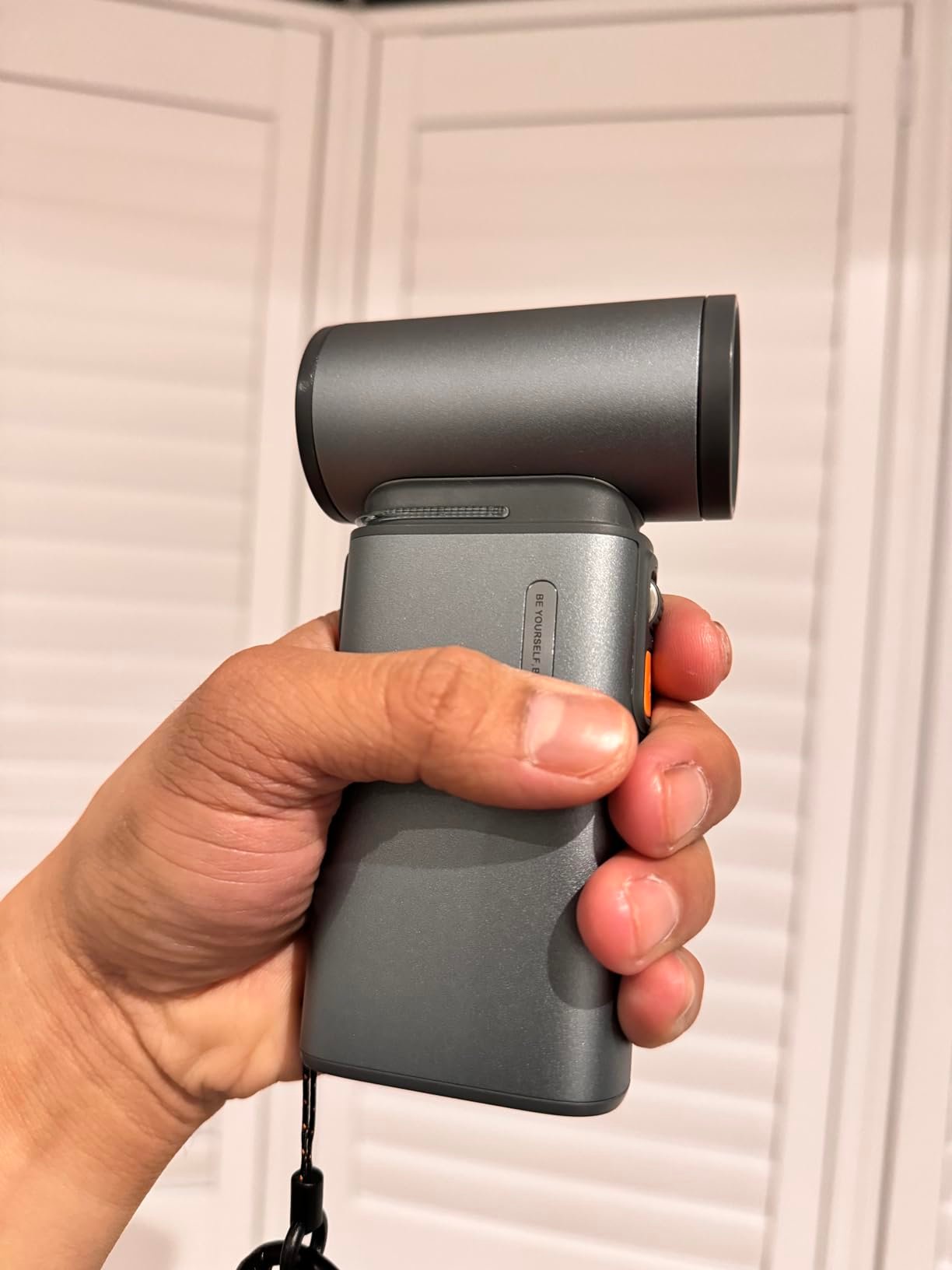 JISULIFE Portable Handheld Turbo Fan. 100 Speeds Adjustable Mini Personal Fan. 9000mAh USB Rechargeable Battery Operated. LED Display. Metal Shell with Accessories Gifts for Men Women Travel- Grey photo review