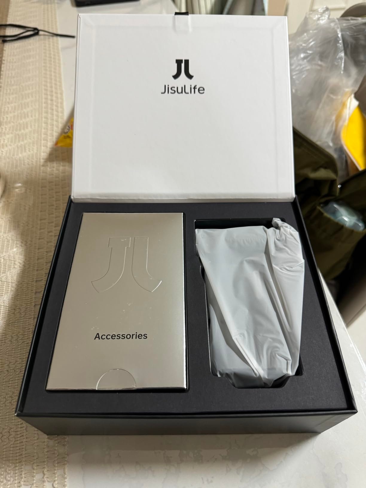 JISULIFE Portable Handheld Turbo Fan. 100 Speeds Adjustable Mini Personal Fan. 9000mAh USB Rechargeable Battery Operated. LED Display. Metal Shell with Accessories Gifts for Men Women Travel- Grey photo review