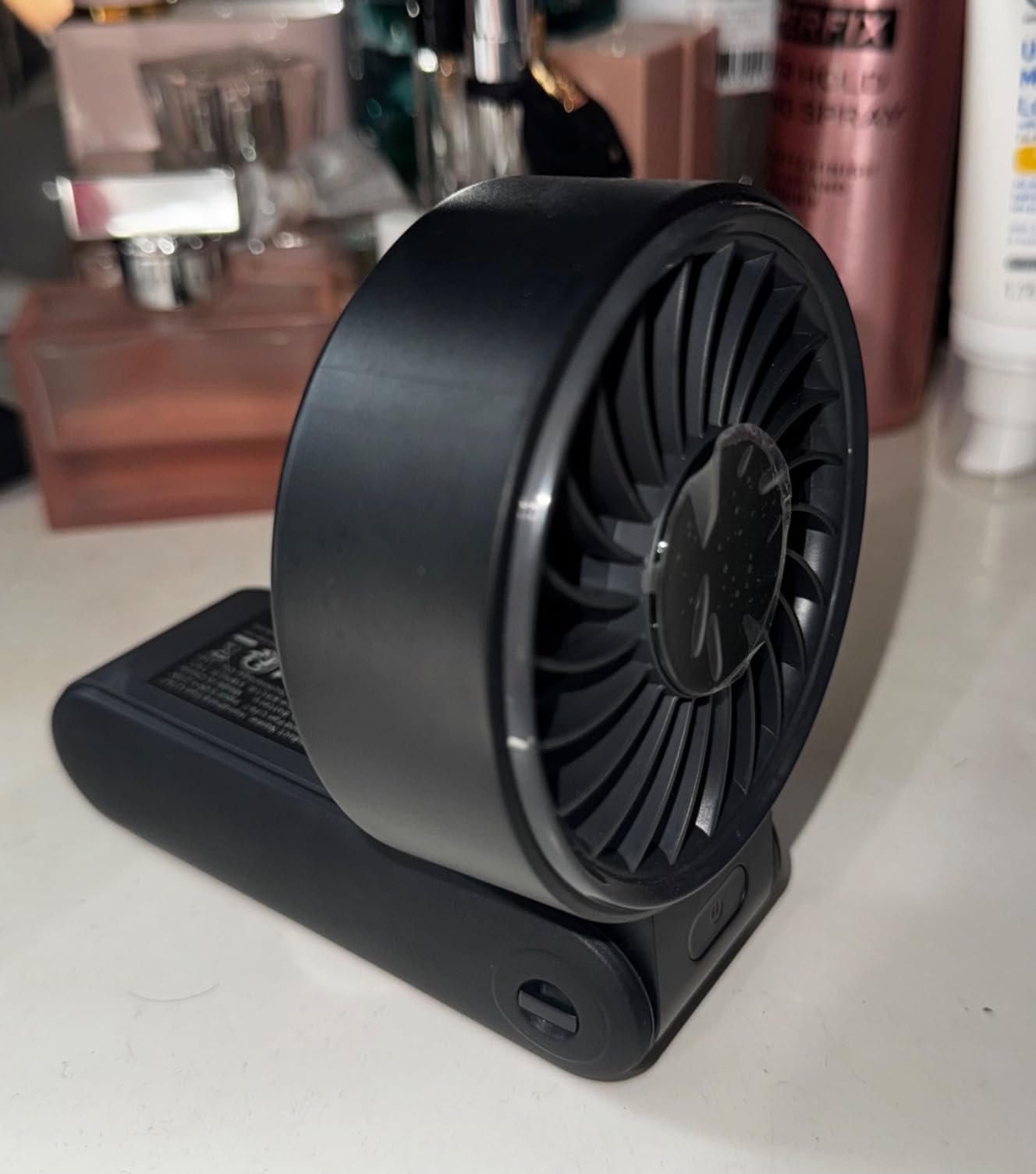 JISULIFE Handheld Fan Life7 – Ultimate Flexibility: High-Power Motor. LED Display. 19.5 Hrs Cooling. 5000mAh Rechargeable. 5-Speed. Foldable Design. 3-IN-1 Portable Fan for Travel Cruise Beach(Grey) photo review