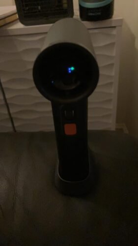 JISULIFE Portable Handheld Turbo Fan. 100 Speeds Adjustable Mini Personal Fan. 9000mAh USB Rechargeable Battery Operated. LED Display. Metal Shell with Accessories Gifts for Men Women Travel- Grey photo review