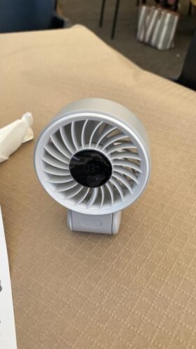 JISULIFE Handheld Fan Life7 – Ultimate Flexibility: High-Power Motor. LED Display. 19.5 Hrs Cooling. 5000mAh Rechargeable. 5-Speed. Foldable Design. 3-IN-1 Portable Fan for Travel Cruise Beach(Grey) photo review