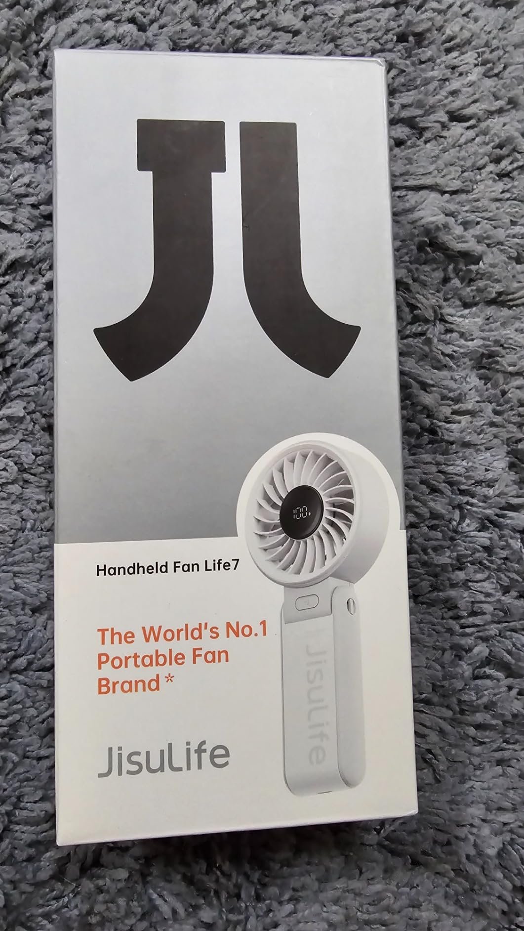 JISULIFE Handheld Fan Life7 – Ultimate Flexibility: High-Power Motor. LED Display. 19.5 Hrs Cooling. 5000mAh Rechargeable. 5-Speed. Foldable Design. 3-IN-1 Portable Fan for Travel Cruise Beach(Grey) photo review