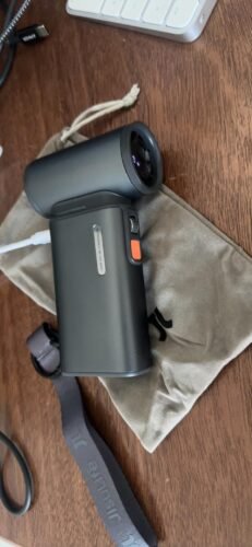 JISULIFE Portable Handheld Turbo Fan. 100 Speeds Adjustable Mini Personal Fan. 9000mAh USB Rechargeable Battery Operated. LED Display. Metal Shell with Accessories Gifts for Men Women Travel- Grey photo review