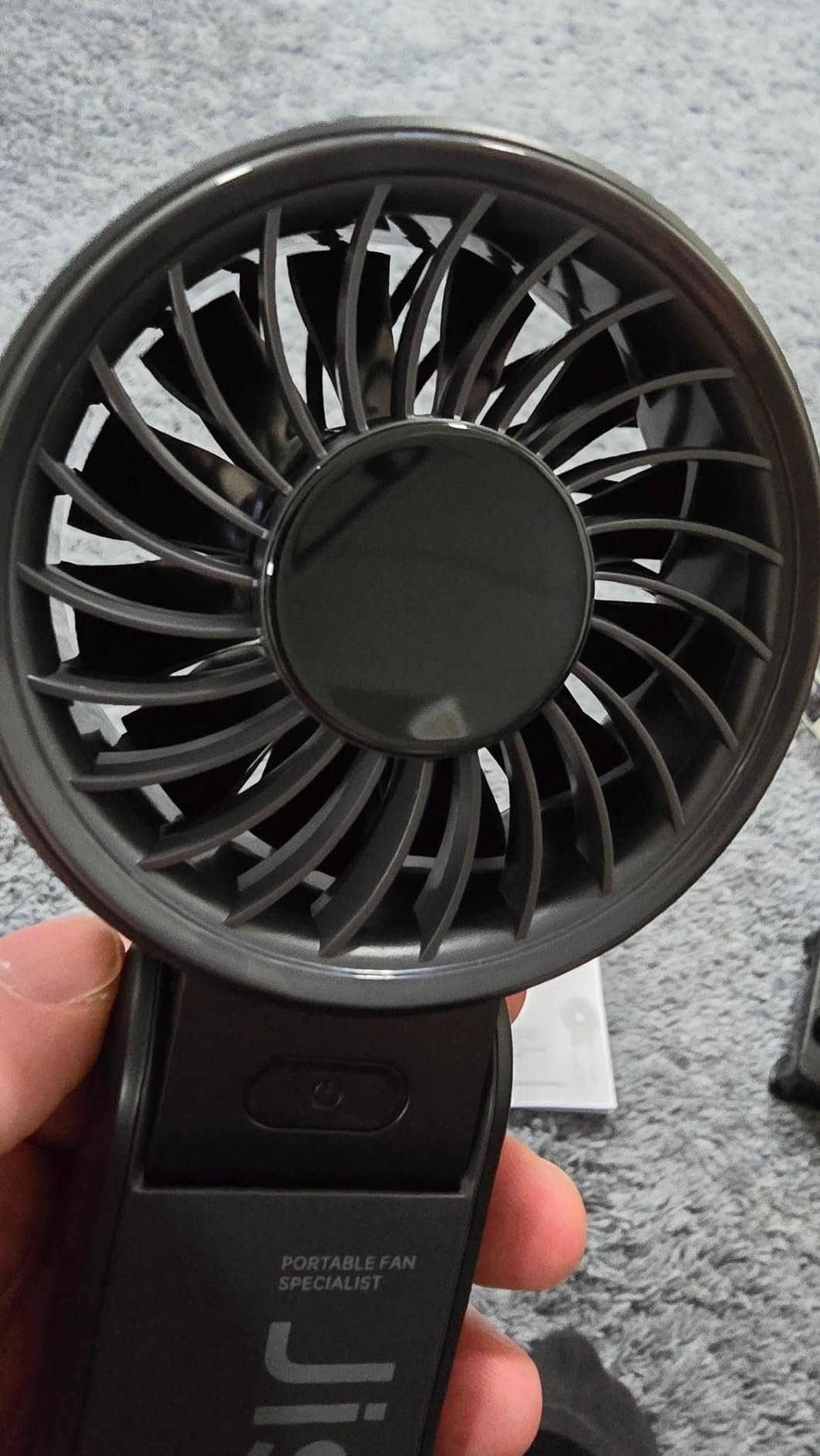 JISULIFE Handheld Fan Life7 – Ultimate Flexibility: High-Power Motor. LED Display. 19.5 Hrs Cooling. 5000mAh Rechargeable. 5-Speed. Foldable Design. 3-IN-1 Portable Fan for Travel Cruise Beach(Grey) photo review