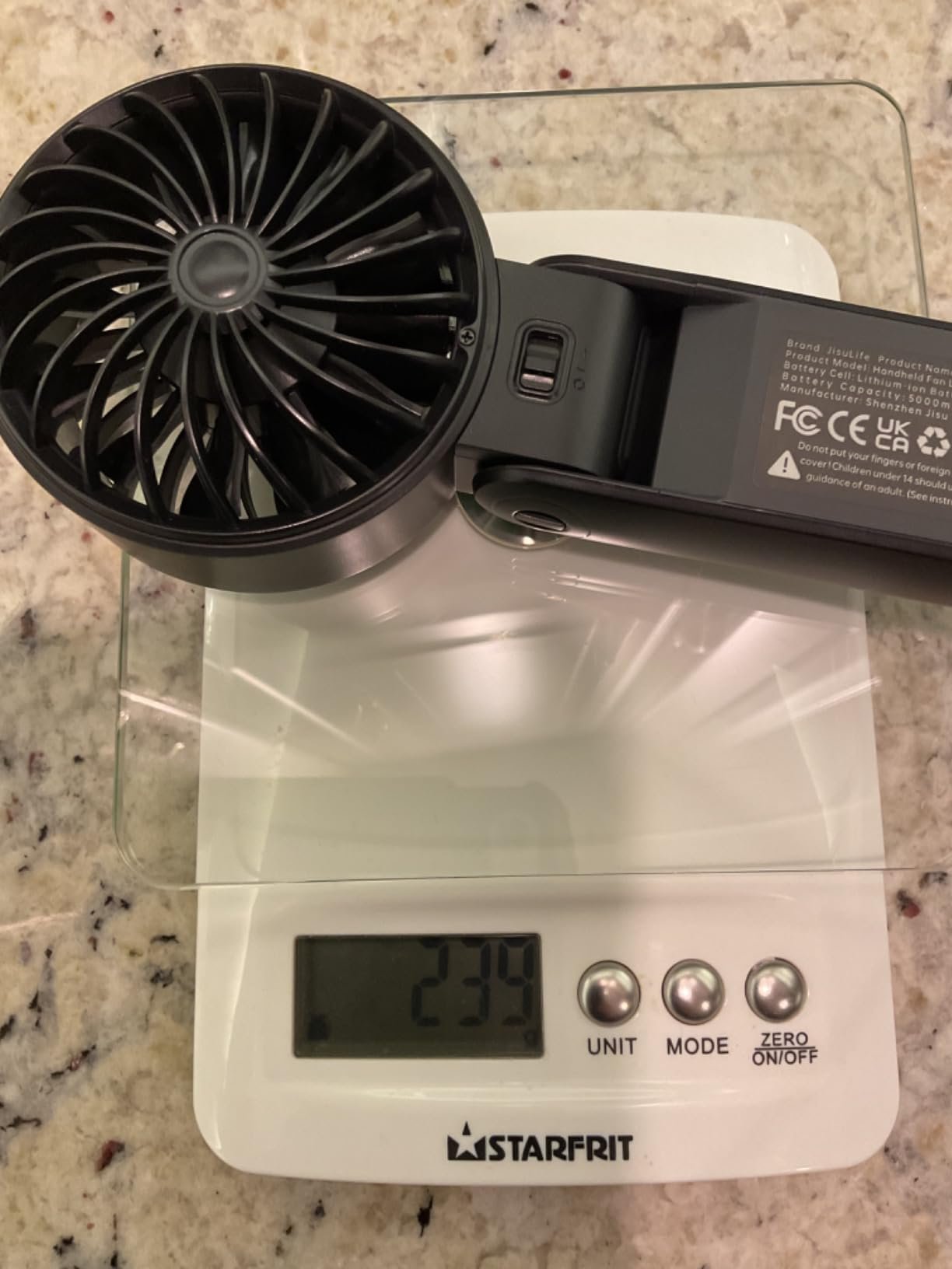 JISULIFE Handheld Fan Life7 – Ultimate Flexibility: High-Power Motor. LED Display. 19.5 Hrs Cooling. 5000mAh Rechargeable. 5-Speed. Foldable Design. 3-IN-1 Portable Fan for Travel Cruise Beach(Grey) photo review