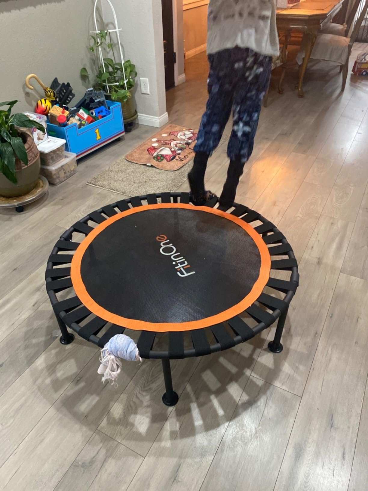 40/48 Foldable Mini Trampoline Load 330lbs. Portable Exercise Rebounder with Durable Bungee Band. Fitness Trampoline for Adults and Kids photo review