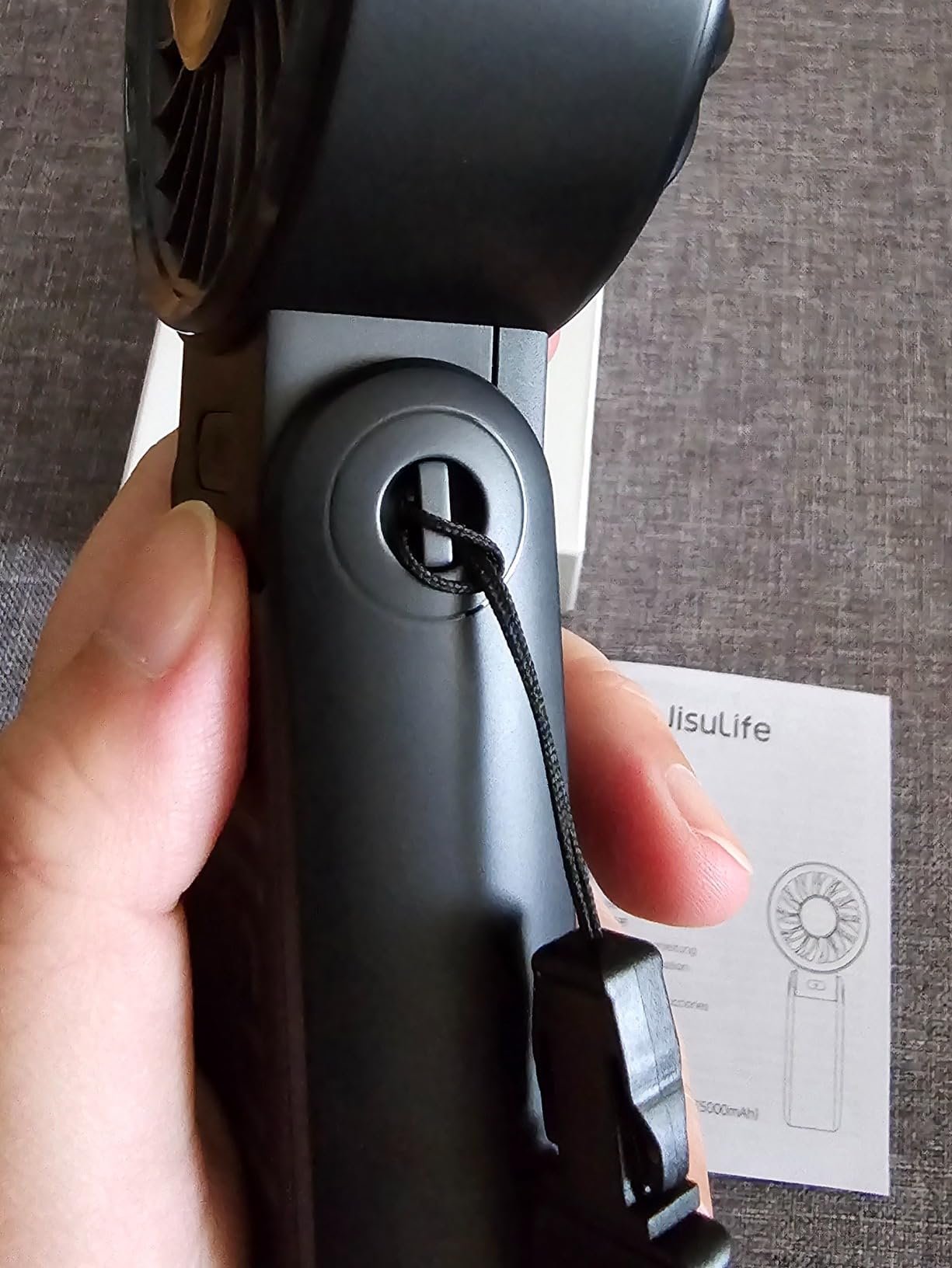 JISULIFE Handheld Fan Life7 – Ultimate Flexibility: High-Power Motor. LED Display. 19.5 Hrs Cooling. 5000mAh Rechargeable. 5-Speed. Foldable Design. 3-IN-1 Portable Fan for Travel Cruise Beach(Grey) photo review