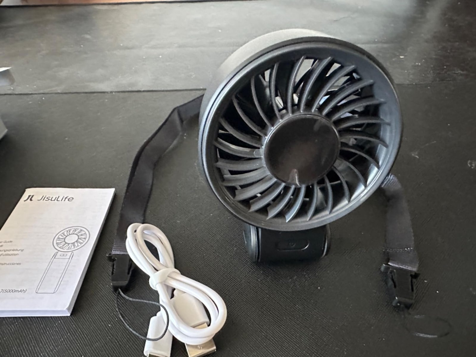 JISULIFE Handheld Fan Life7 – Ultimate Flexibility: High-Power Motor. LED Display. 19.5 Hrs Cooling. 5000mAh Rechargeable. 5-Speed. Foldable Design. 3-IN-1 Portable Fan for Travel Cruise Beach(Grey) photo review