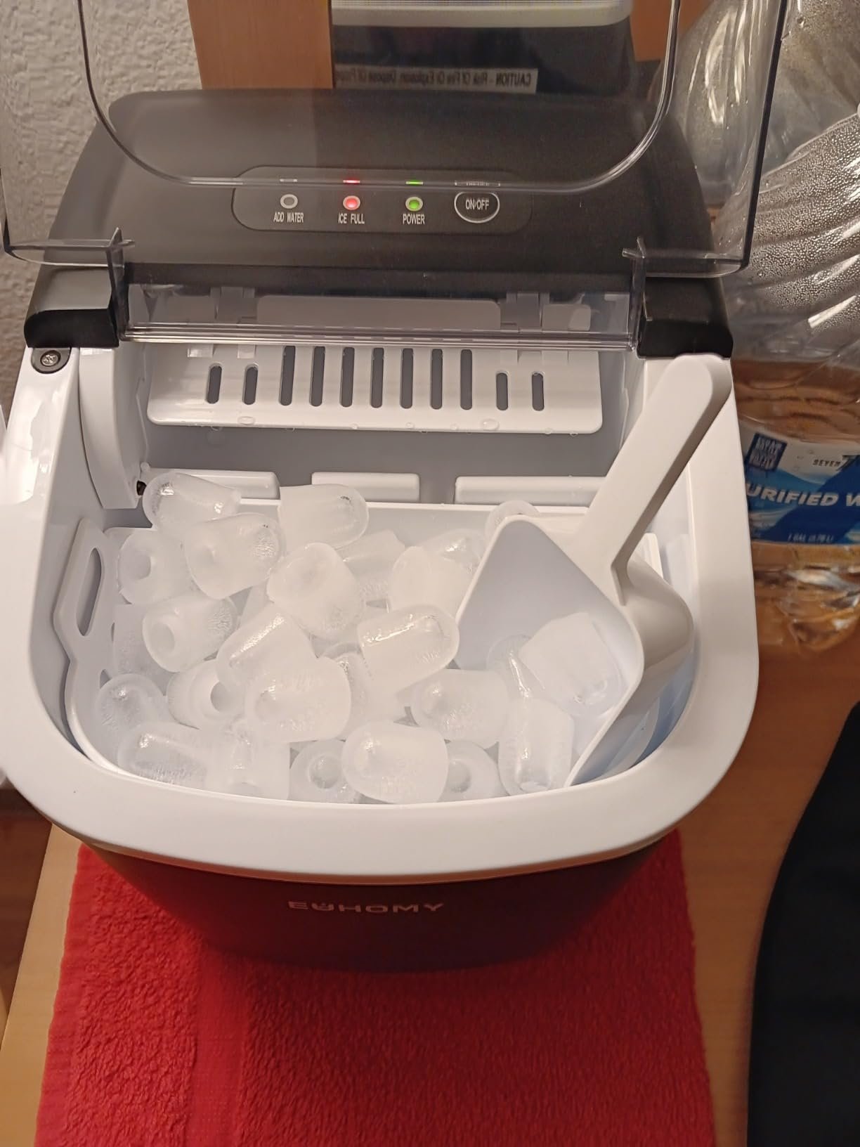 Hicon Ice Maker Machine 16M 16AL 26YB Home Ice Machine Dormitory Mini Ice Maker (16M With Handle) 15KG/24h photo review