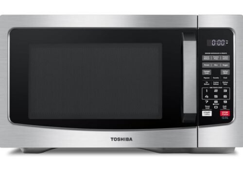 TOSHIBA EM131A5C-BS Countertop Microwave Ovens 1.2 Cu Ft. 12.4 Removable Turntable Smart Humidity Sensor 12 Auto Menus Mute Function ECO Mode Easy Clean Interior Black Color 1000W photo review