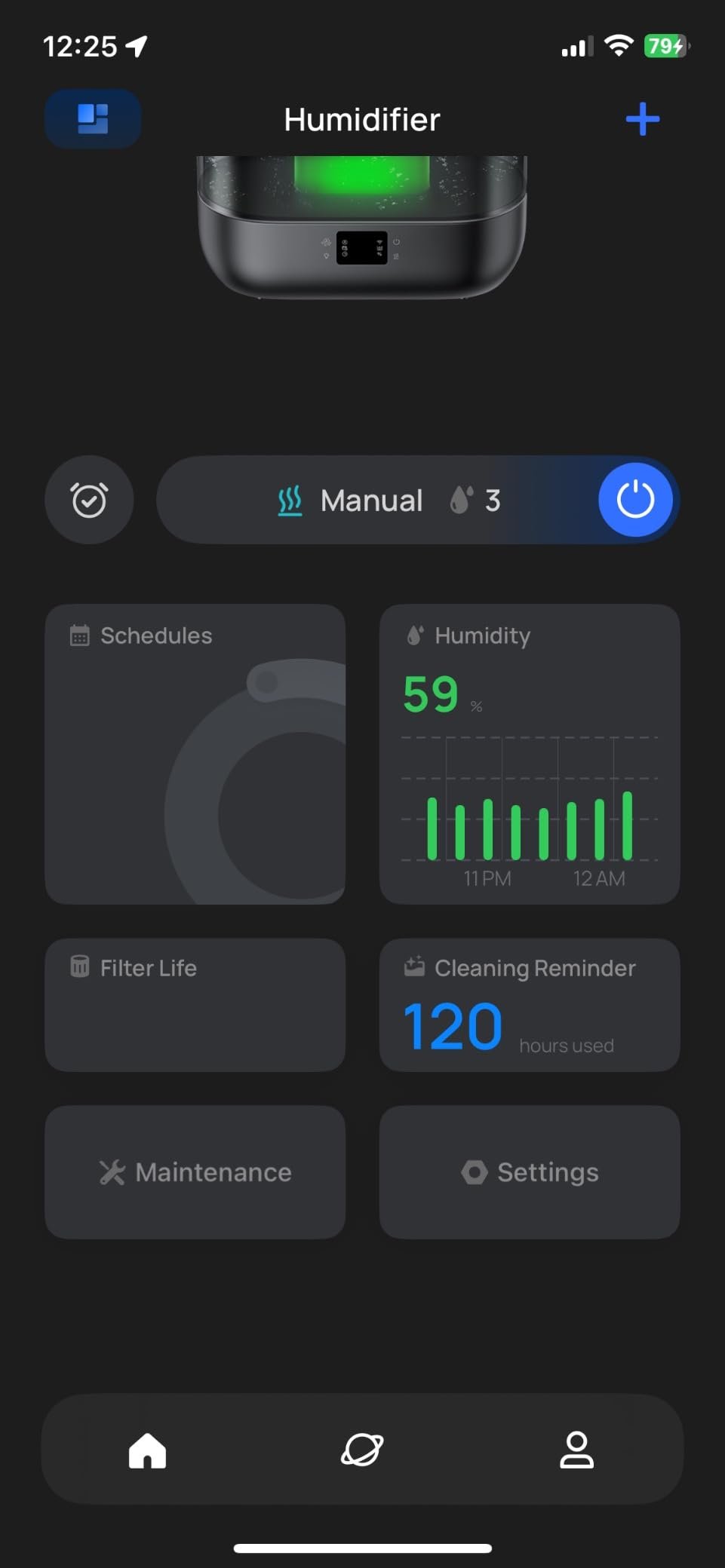 Dreo Smart Humidifiers for Bedroom. Top Fill 4L Supersized Humidifier Large Room with 28 dB. 36H Runtime. Touch/APP/Voice Control. Nightlight. Cool Mist Humidifiers for Baby. Plants. Indoor. Black photo review