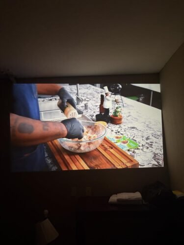 Official Licensed Google TV Smart Projector. HAPPRUN 4K UHD Home Theater with Dolby Sound. Wi-Fi & Bluetooth. Built-in Streaming Apps. Compatible with Games Consoles & Smartphone. Indoor & Outdoor Use photo review