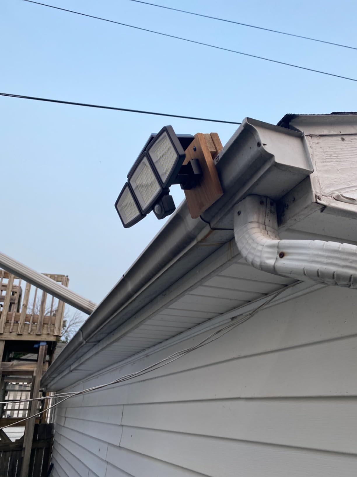 Tuffenough Solar Outdoor Lights 2500LM 210 LED Security Lights with Remote Control.3 Heads Motion Sensor Lights. IP65 Waterproof.270° Wide Angle Flood Wall Lights with 3 Modes(2 Packs) photo review