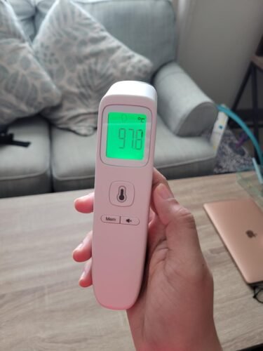 No-Touch Thermometer for Adults and Kids. Accurate Digital Baby Thermometer. Fever Alarm & Silent Mode. 2 in 1 Forehead & Object Mode photo review