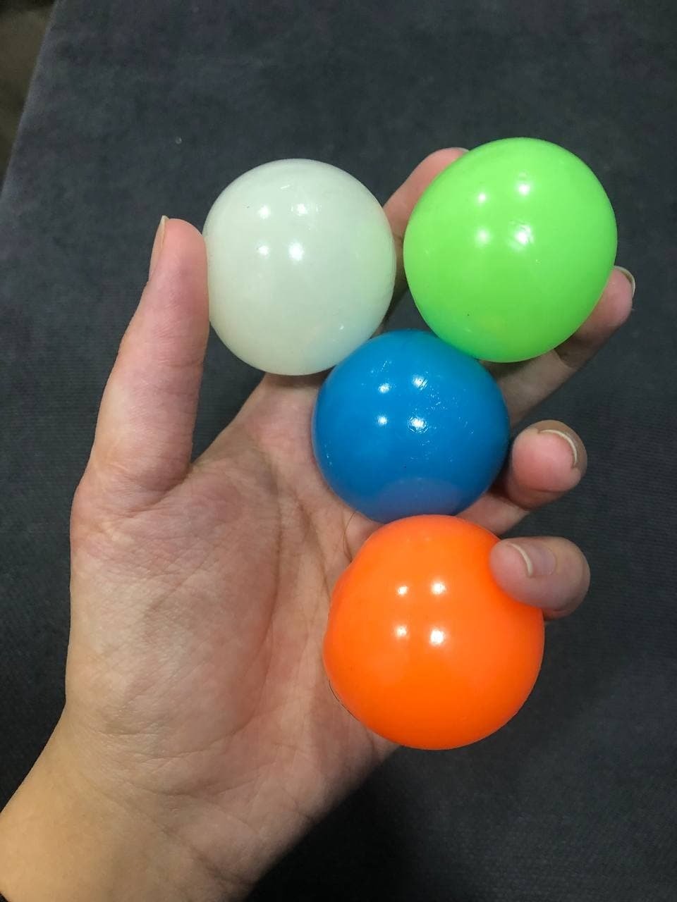 Glow in The Dark Sticky Balls That Stick to The Ceiling.Stress Balls for Kids and Adults.Glowing Sticky Balls.ASMR Cool Stuff for Teens.Elevated Balls.Ceiling Balls.Lumi Balls.Stocking Stuffers(4Pcs) photo review