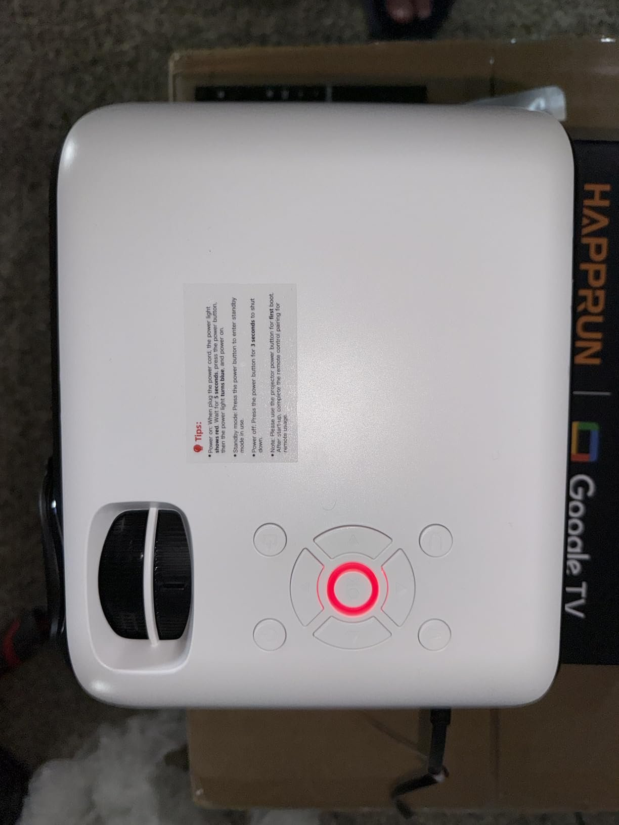 Official Licensed Google TV Smart Projector. HAPPRUN 4K UHD Home Theater with Dolby Sound. Wi-Fi & Bluetooth. Built-in Streaming Apps. Compatible with Games Consoles & Smartphone. Indoor & Outdoor Use photo review