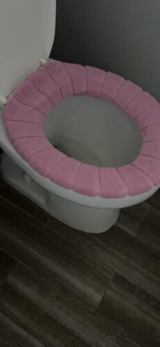 Legigo 5 Pack Thicker Bathroom Toilet Seat Cover Pads- Soft Warmer Toilet Seat Cushion Cover Stretchable Washable Fiber Cloth. Easy Installation Comfortable Toilet Lid Seat Cover(Pumpkin Modelling) photo review