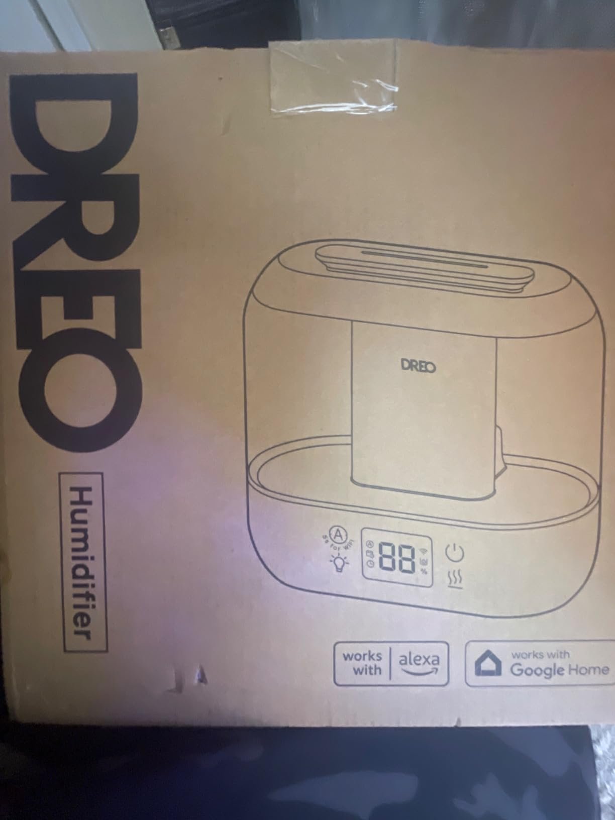 Dreo Smart Humidifiers for Bedroom. Top Fill 4L Supersized Humidifier Large Room with 28 dB. 36H Runtime. Touch/APP/Voice Control. Nightlight. Cool Mist Humidifiers for Baby. Plants. Indoor. Black photo review