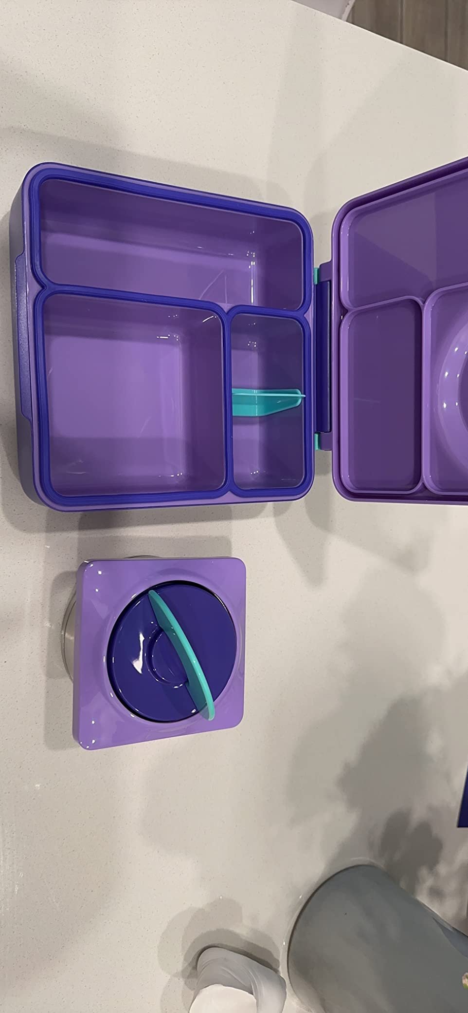 Omie OmieBox Bento Box for Kids - Insulated Lunch Box with Leak Proof Food Jar - 3 Compartments. 2 Temperature Zones - (Meadow) photo review