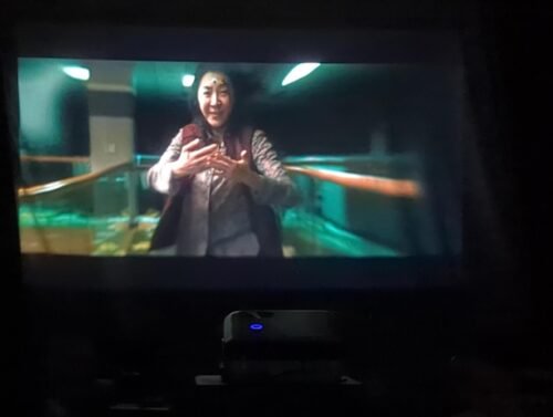 Official Licensed Google TV Smart Projector. HAPPRUN 4K UHD Home Theater with Dolby Sound. Wi-Fi & Bluetooth. Built-in Streaming Apps. Compatible with Games Consoles & Smartphone. Indoor & Outdoor Use photo review