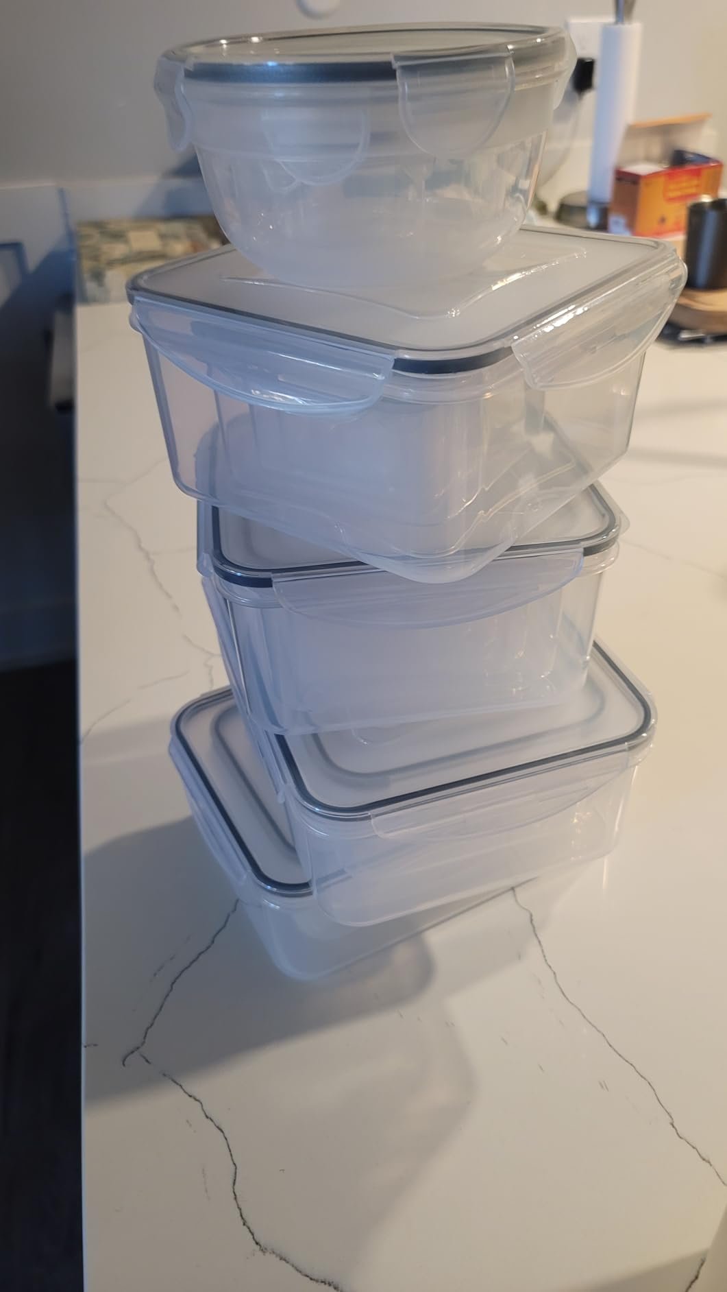 JSCARES 40 PCS Food Storage Containers with Lids Airtight (20 Lids &20 Containers) - Leakproof Meal-Prep Containers for Kitchen Storage Reusable Plastic Microwave/Dishwasher Safe with Labels & Pen photo review