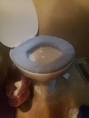 Legigo 5 Pack Thicker Bathroom Toilet Seat Cover Pads- Soft Warmer Toilet Seat Cushion Cover Stretchable Washable Fiber Cloth. Easy Installation Comfortable Toilet Lid Seat Cover(Pumpkin Modelling) photo review