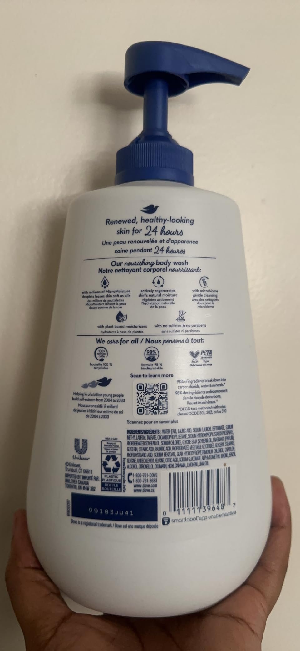 Dove Body Wash Deep Moisture for 24hr Lotion-Soft Skin Moisture Moisturizing Skin Cleanser with No Sulfates No Parabens 30.6 oz photo review