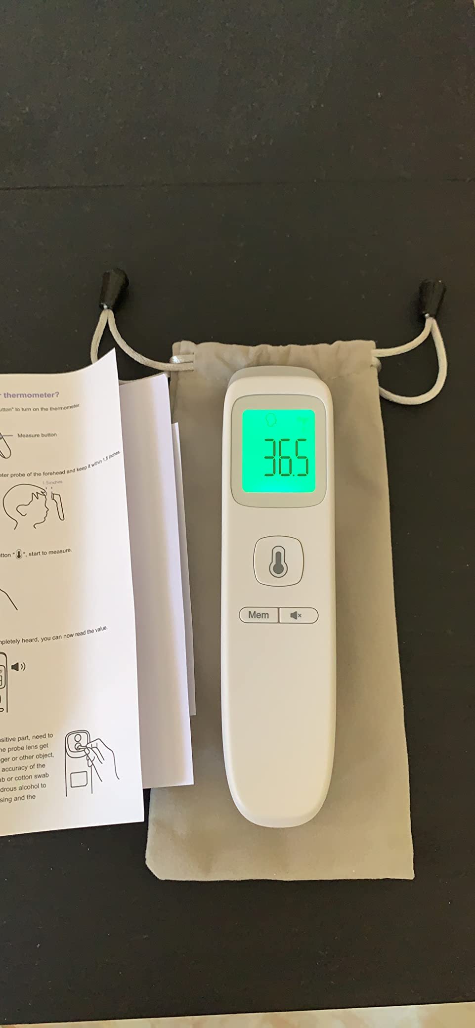 No-Touch Thermometer for Adults and Kids. Accurate Digital Baby Thermometer. Fever Alarm & Silent Mode. 2 in 1 Forehead & Object Mode photo review