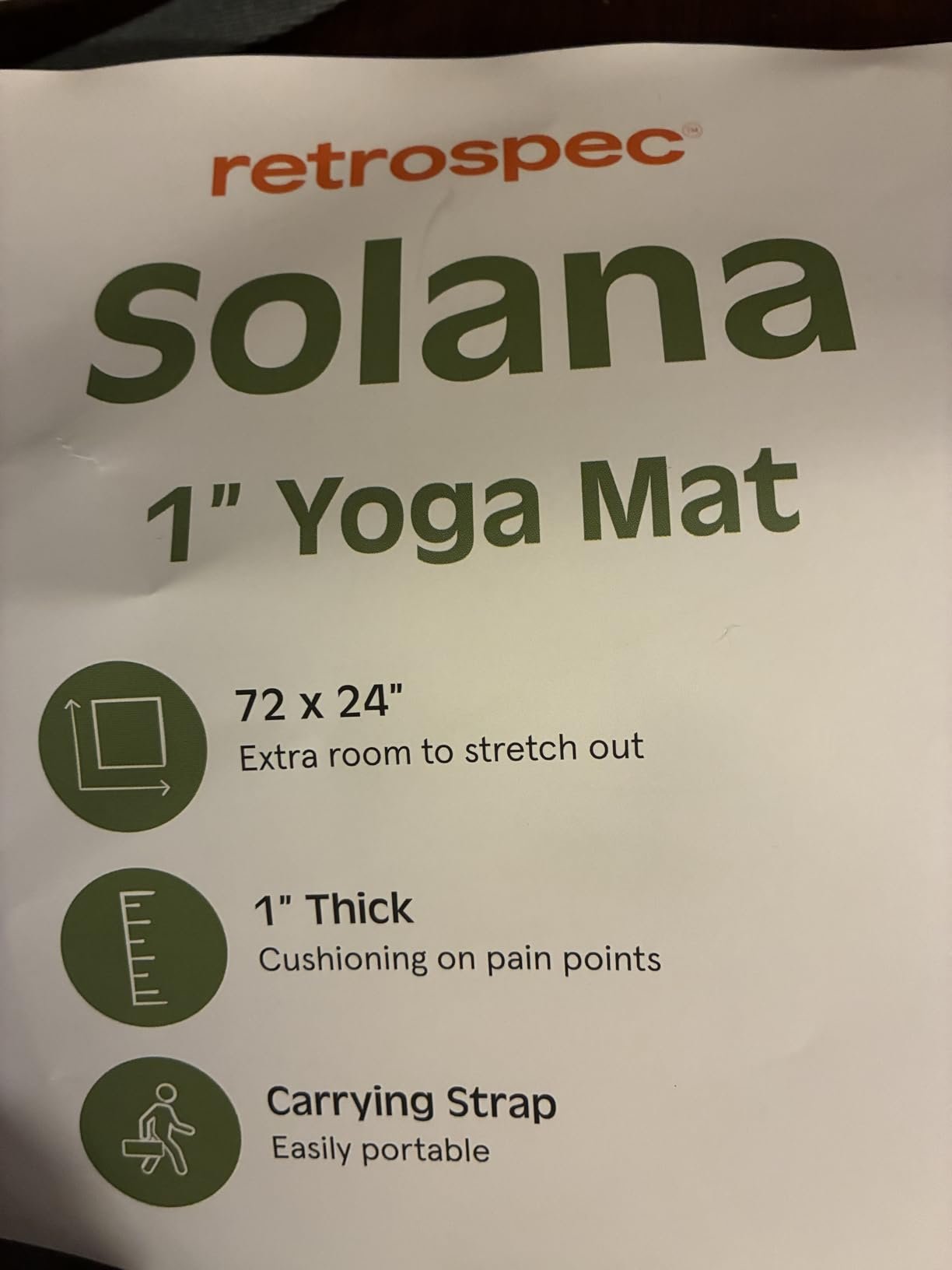 Retrospec Solana Yoga Mat 1 Thick w/Nylon Strap for Men & Women - Non Slip Exercise Mat for Home Yoga. Pilates. Stretching. Floor & Fitness Workouts photo review