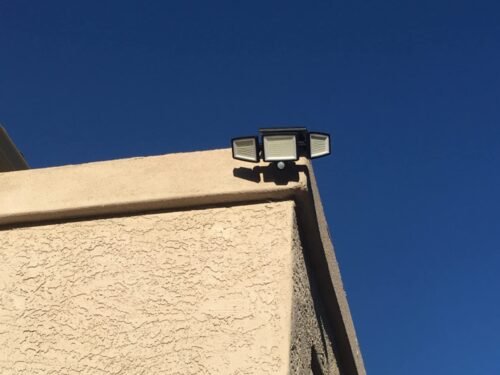 Tuffenough Solar Outdoor Lights 2500LM 210 LED Security Lights with Remote Control.3 Heads Motion Sensor Lights. IP65 Waterproof.270° Wide Angle Flood Wall Lights with 3 Modes(2 Packs) photo review