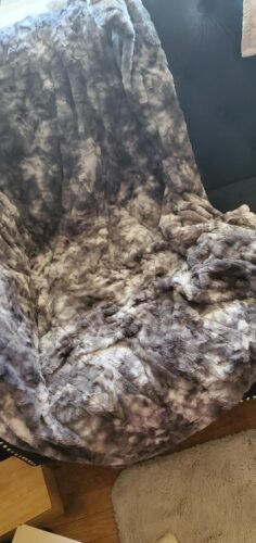 WOOMER Heated Blanket Throw 50 x 60. Electric Blanket Throw with 4 Heating Levels & 4H Auto Off. ETL Certified. Marble Grey Double-Sided Faux Fur. Over-Heat Protect. Machine Washable photo review