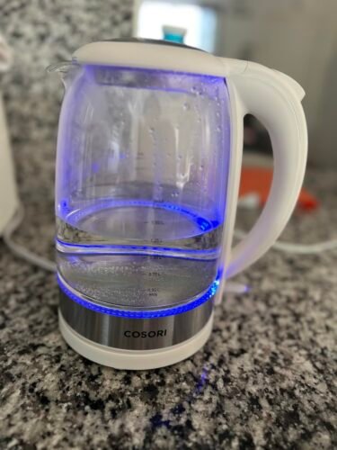 Cosori Electric Kettle. No Plastic Contact With Water. Wide Mouth For Easy Cleaning. Auto Shut Off. 1.7L Tea Kettle & Hot Water Boiler. Water Heater & Teapot. Borosilicate Glass. Black. 1500W photo review