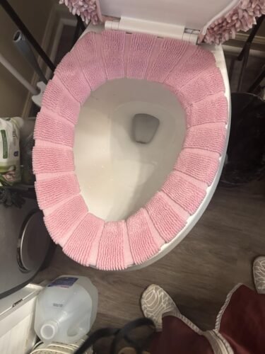 Legigo 5 Pack Thicker Bathroom Toilet Seat Cover Pads- Soft Warmer Toilet Seat Cushion Cover Stretchable Washable Fiber Cloth. Easy Installation Comfortable Toilet Lid Seat Cover(Pumpkin Modelling) photo review