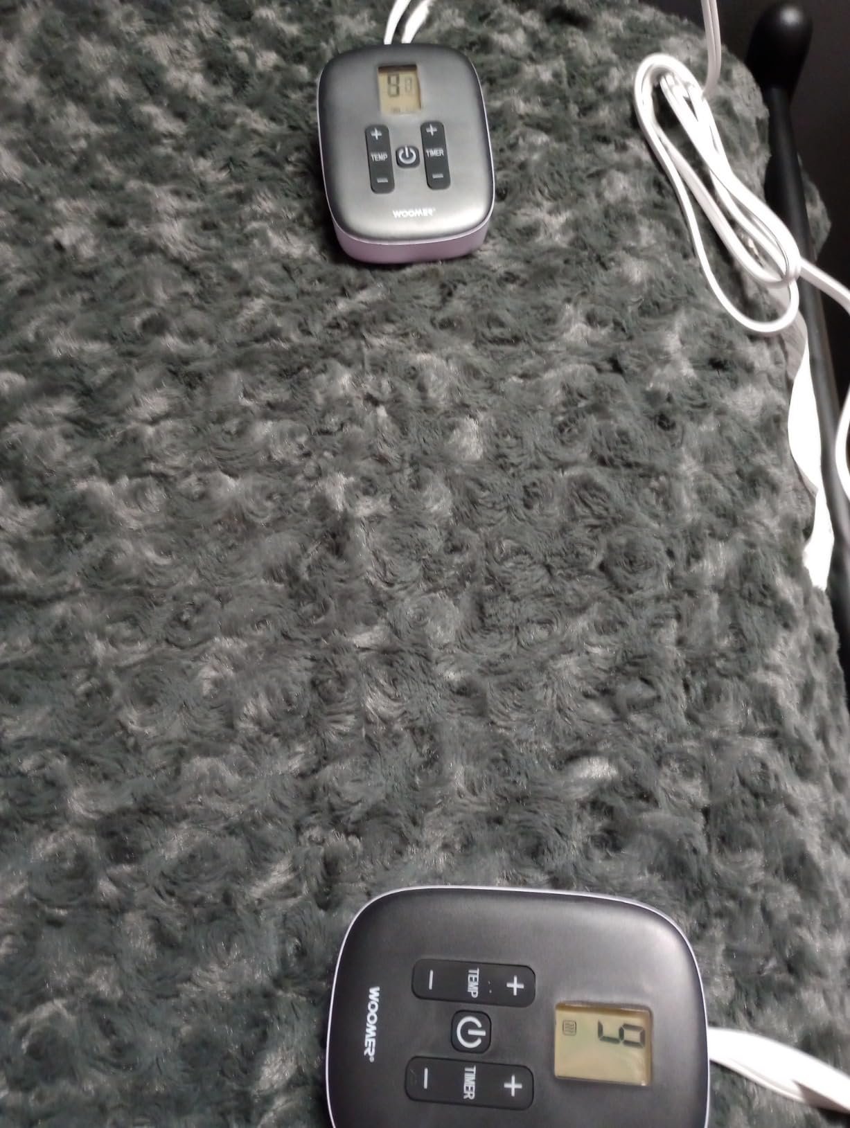 WOOMER Heated Blanket Throw 50 x 60. Electric Blanket Throw with 4 Heating Levels & 4H Auto Off. ETL Certified. Marble Grey Double-Sided Faux Fur. Over-Heat Protect. Machine Washable photo review