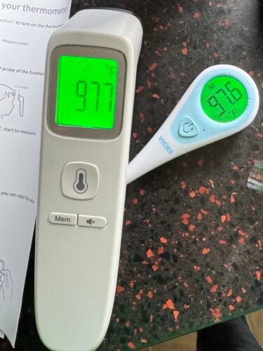 No-Touch Thermometer for Adults and Kids. Accurate Digital Baby Thermometer. Fever Alarm & Silent Mode. 2 in 1 Forehead & Object Mode photo review