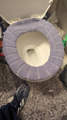 Legigo 5 Pack Thicker Bathroom Toilet Seat Cover Pads- Soft Warmer Toilet Seat Cushion Cover Stretchable Washable Fiber Cloth. Easy Installation Comfortable Toilet Lid Seat Cover(Pumpkin Modelling) photo review